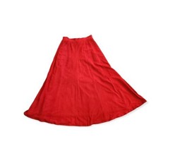 Carlisle leather suede red maxi A line skirt size 10 or Waist 25&quot; - £46.70 GBP
