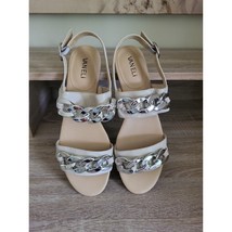 Women&#39;s Vaneli Blink Soft Beige Nappa Leather Sandals Shoes Size 10W - £23.45 GBP