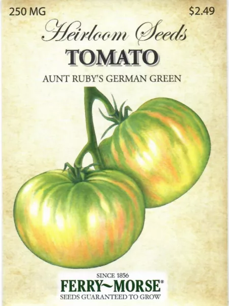 Primary image for Tomato German Green Non-Gmo Vegetable Seeds - Ferry Morse 12/24 Fresh Garden