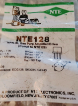 NTE128 GEN PURP AMPLIFIER REP ECG128 SK3024 GE243 NIP FUZZ WAH STOMP - $4.35