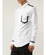 MAISON MARTIN MARGIELA Paris PAINTED POCKET White Detail DRESS SHIRT Ita... - $705.50 CAD