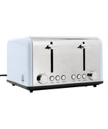Redmond 4-Slice Extra Wide Slot 1650W Stainless Steel Toaster in Light Blue - £44.80 GBP