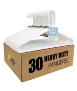 Quality White Plastic Hangers 30 Pack - Super Heavy Duty Plastic Clothes... - £52.29 GBP