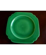 Vintage porcelain Square 6.25&quot; Green bread  Plate - £15.86 GBP