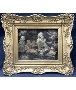 Compatible with Vintage NEYRET FRERES Loomed Silk Artwork children in a ... - $118.21 CAD