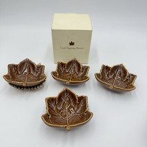Pottery Barn Leaf Dipping Sauce Bowl Nut Brown Fall Autumn Dining 3 1/2”... - €34,67 EUR