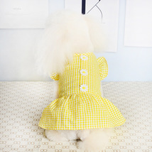 Dog and Cat Daisy Plaid Princess Dress, Puppy Skirt, Pet Clothes - £14.15 GBP