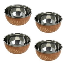 Prisha India Craft Skavij Copper Hammered Style Sauce Cups Dessert Servi... - $33.32