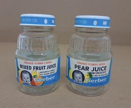 Vintage Early 90’s Gerber Juice Jars w/ Lids and Labels 4.2 oz - £6.16 GBP