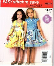 Easy Stitch &#39;n Save Sewing Pattern M9314 Girl&#39;s Dresses &amp; Sash - UNCUT-Size 3-10 - £3.92 GBP
