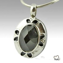 Oval Gem Stainless Steel Cremation Keepsake Pendant - $34.99