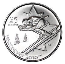 2007 Canadian 25-Cent Vancouver 2010 Olympics: Alpine Skiing Quarter Coin UNC - $1.37