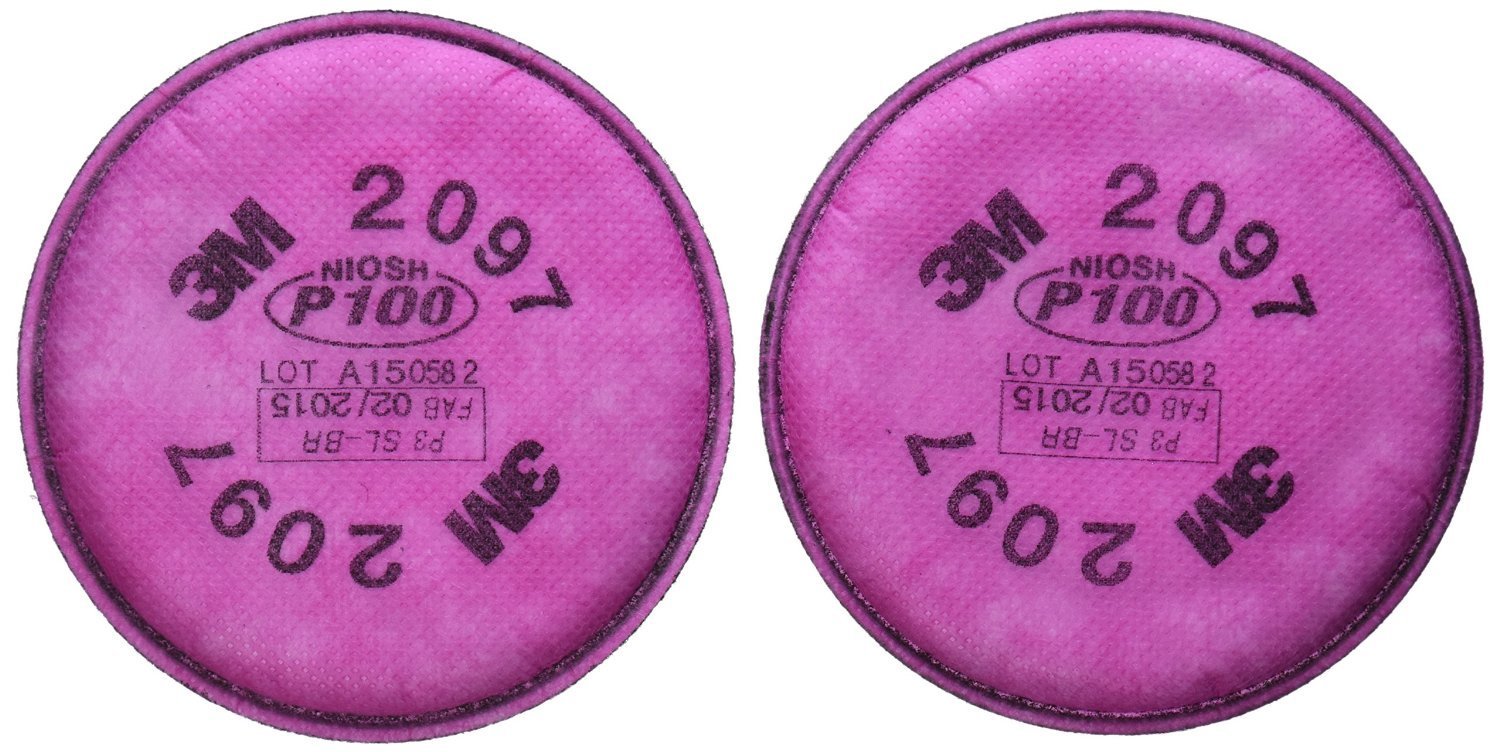 3M 2097 P100 Particulate Filter with Organic Vapor Relief, 4 Pair