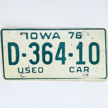 1976 United States Iowa Used Car Dealer License Plate D-364-10 - $18.80
