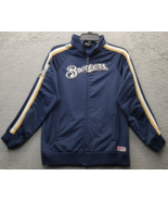 NBA Milwaukee Brewers Stitches Jacket Baseball Youth Medium Navy Full Zi... - $37.92 CAD
