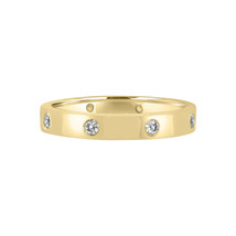 0.21ct Natural F Color Diamonds Engagement Ring Wedding Band 18K Yellow Gold - £1,383.30 GBP