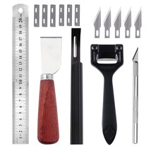 Metal Leather Skiver Set, 5 Kinds Of Leather Working Tool With 6 Pieces ... - $29.32