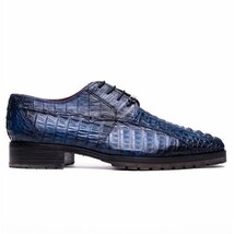 Men's Shoes genuine caiman crocodile skin Ragusa Stained Navy image 9