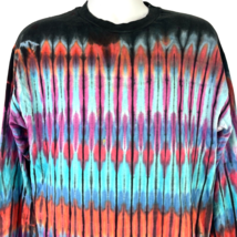 Tie Dye Columns Single Stitch Long Sleeve T-Shirt size XL Hanes Beefy T ... - £49.28 GBP