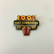 Vintage American Legion 100% Post Commander 1990 Pennsylvania Keystone State Pin - £14.63 GBP
