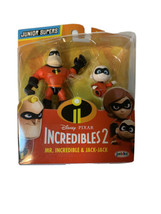 The Incredibles 2 : Mr. Incredible &amp; Jack Junior Supers 2 Action Figures NEW - £15.97 GBP
