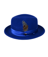Men Bruno Capelo Hat Australian Wool Crushable Fedora Giovani Un108 Royal Blue - $65.85