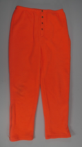 LL Bean Orange Snap Front Heavy Fleece Ankle Zip Pants Vintage Mens Large - £39.95 GBP