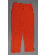 LL Bean Orange Snap Front Heavy Fleece Ankle Zip Pants Vintage Mens Large - £39.27 GBP