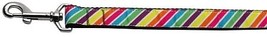Striped Rainbow Nylon Dog Leash 5/8 inch wide 6ft Long - $45.56 CAD
