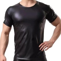 Sleek Rebellion Men’s Leather T-Shirt - $90.00