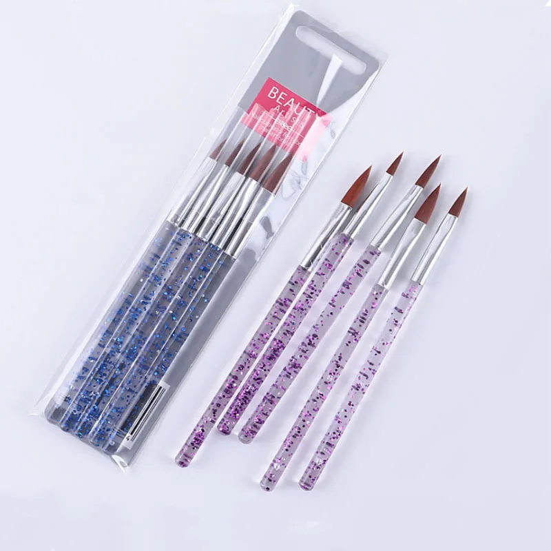 5pcs/pack High Quality Nail Art Brush Engraving Dotting Drawing Painting UV Gel - £8.81 GBP