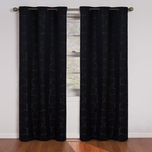 42&quot; X 84&quot; Eclipse Meridian Modern Blackout Thermal Grommet Window Curtain For - £29.08 GBP