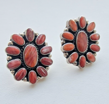 FEDERICO JIMENEZ 925 STERLING SILVER ORANGE SPINY OYSTER SHELL EARRINGS - $7,020.77 MXN