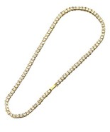 16 Inch Tennis Necklace 18K Gold Plated Round Cubic Zirconia - $27.67