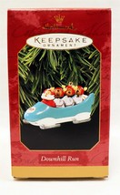 VINTAGE 1997 Hallmark Keepsake Christmas Ornament Downhill Run Santa Reindeer - £11.86 GBP