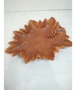 Vintage Faux Wood Multi Product Inc Leaf Candy Nut Dish Rustic Harvest A... - £14.70 GBP