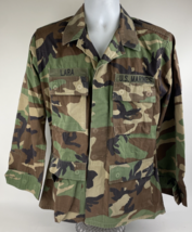 US Marines Camo Cargo Jacket Coat Hot Weather Woodland Combat Small Long - $27.71