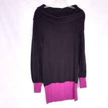 Candies Sweater Dress Size Medium Cowl Neck Black And Pink - £8.92 GBP