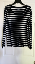 Tommy Hilfiger Women&#39;s Cotton, Stripped, Boat Neck, XL/Sleeves Tee, Sz.X... - £19.66 GBP