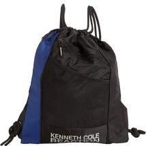 18187-1 Kenneth Cole Black Blue Drawstring Cinch Top Backpack Bookbag $40 - £14.74 GBP