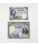 1925-1928 Espagne 100 1000 Pesetas Billets Lot VF Banco De Espana Très F... - $127.87 CAD