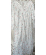 Miss Elaine Flannel Pullover Nightgown M Floral Rose Prairie Cottagecore... - $491.17 MXN