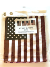 American Flag Bunting 100% Cotton July 4th  Patriotic USA Memorial Day 44&quot;x13 - £28.82 GBP