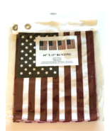 American Flag Bunting 100% Cotton July 4th  Patriotic USA Memorial Day 4... - £28.79 GBP
