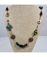 Vintage Murano Glass Cloisonne Beaded Necklace Pullover 28 Inch - $16.50