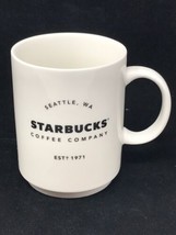 Starbucks Coffee Company White Ceramic Coffee 14oz Mug Cup Seattle WA Es... - $19.75