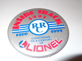 LIONEL RAILROAD CLUB INSIDE TRACK  3&quot; BUTTON 1993  - EXCELLENT SHAPE- H27 - $3.25