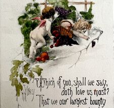 Shakespeare Cherub Wine Grapes Victorian Greeting Card Postcard 1900s PC... - $18.07 CAD