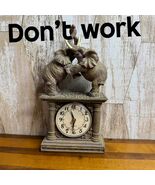 Vintage Elephant Clock Statue Table Desk Decor Quartz &quot;Don&#39;t Work&quot; - $371.04 MXN