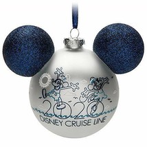 Disney Cruise Line 2020 Mickey Ears Glass Ornament - £35.52 GBP